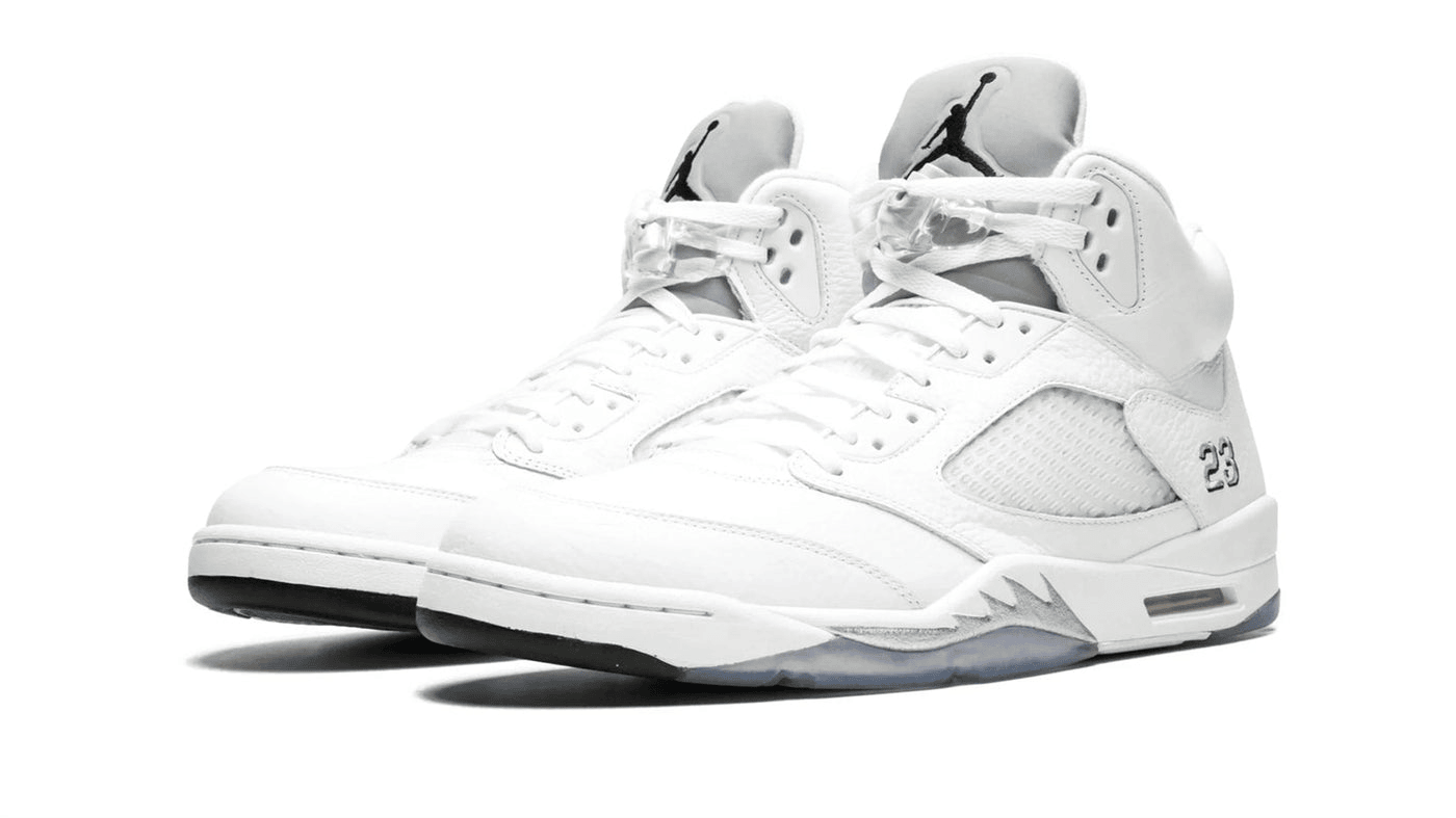 Men's Air Jordan 5 Metallic Silver Shoes