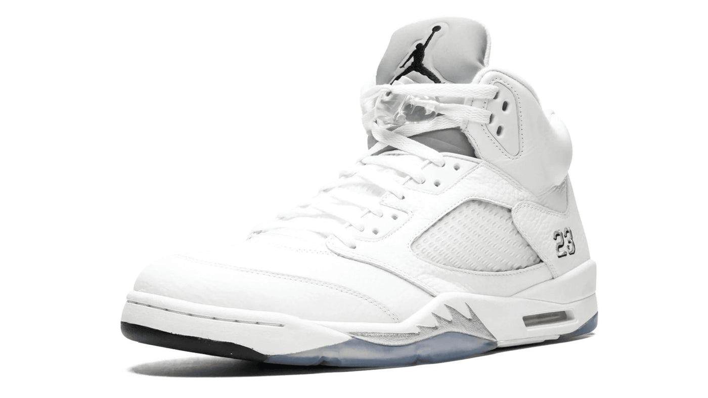 Men's Air Jordan 5 Metallic Silver Shoes