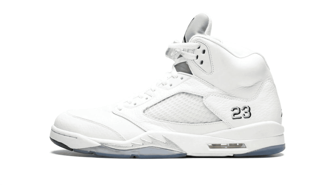 Men's Air Jordan 5 Metallic Silver Shoes