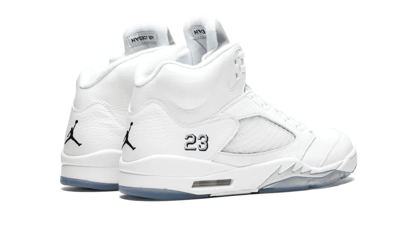 Men's Air Jordan 5 Metallic Silver Shoes