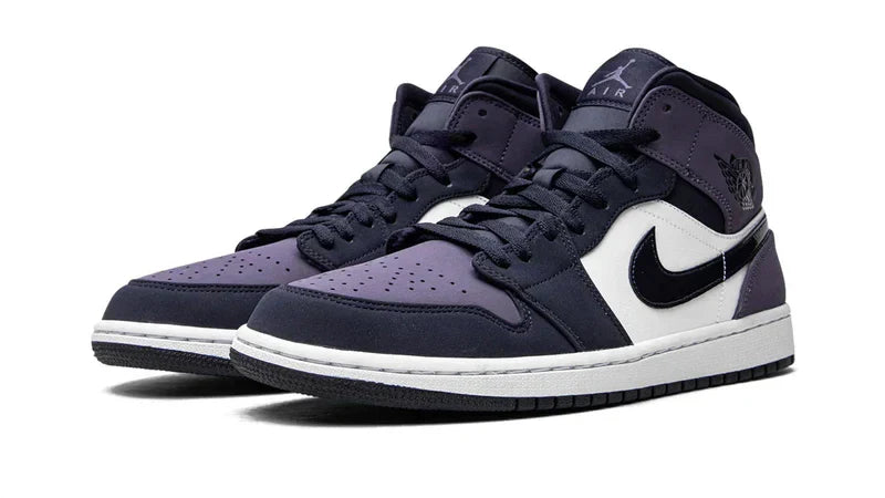 Men's Air Jordan 1 Mid Black Purple Shoes