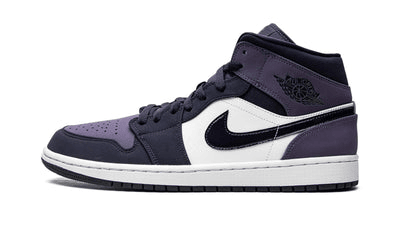 Men's Air Jordan 1 Mid Black Purple Shoes