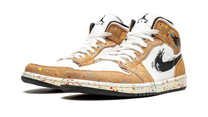 Men's Air Jordan 1 Mid Brushstroke Shoes