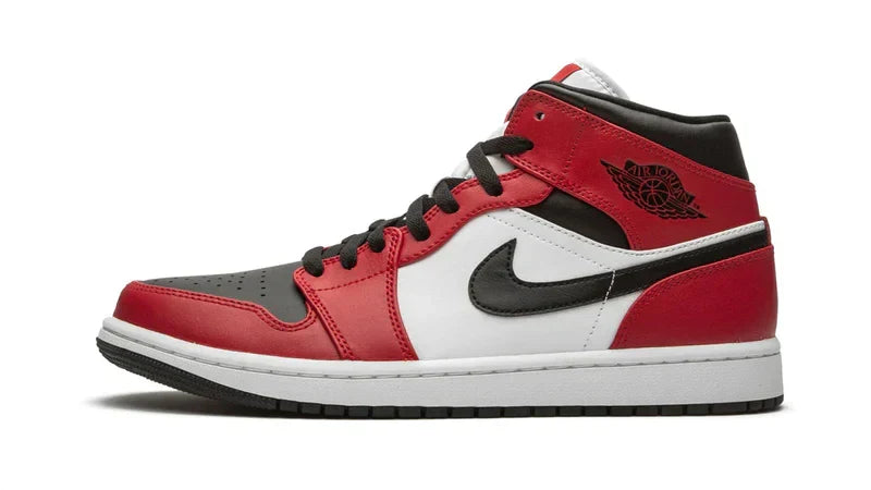 Men's Air Jordan 1 Mid Chicago Black Toe Shoes