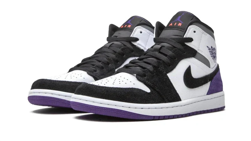 Men's Air Jordan 1 Mid Court Purple Suede Shoes