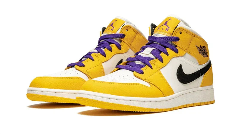 Men's Air Jordan 1 Mid Lakers Shoes