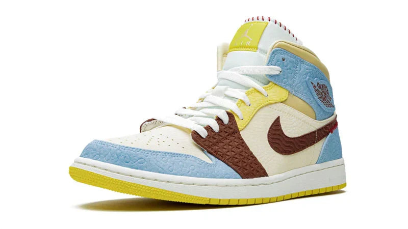 Men's Air Jordan 1 Mid Maison Chateau Rouge Fearless Shoes