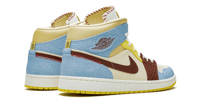 Men's Air Jordan 1 Mid Maison Chateau Rouge Fearless Shoes