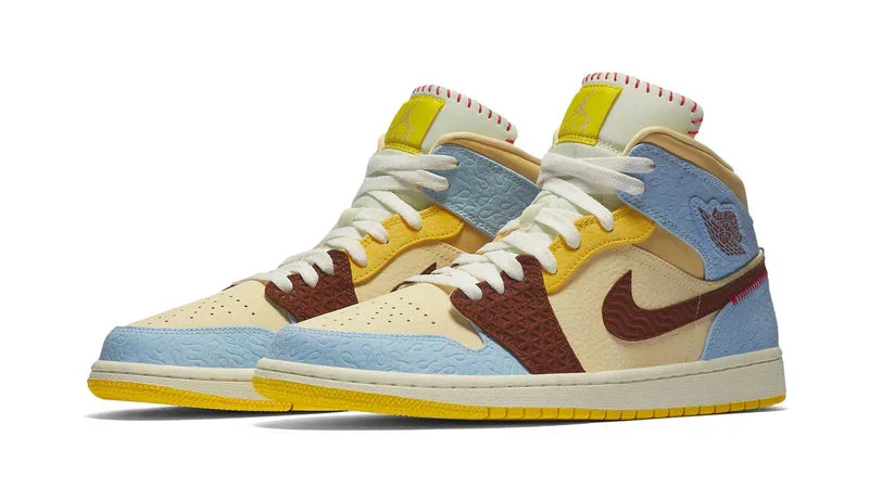 Men's Air Jordan 1 Mid Maison Chateau Rouge Fearless Shoes