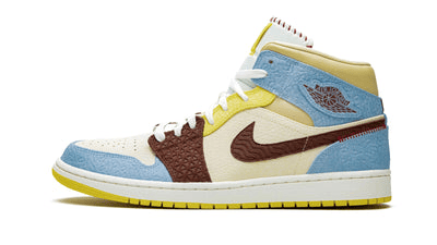 Men's Air Jordan 1 Mid Maison Chateau Rouge Fearless Shoes