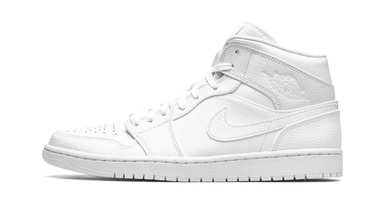 Men's Air Jordan 1 Mid Triple White Shoes