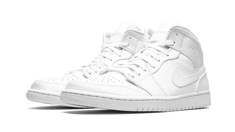 Men's Air Jordan 1 Mid Triple White Shoes