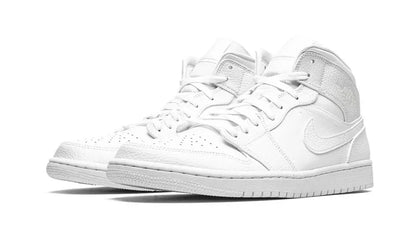 Men's Air Jordan 1 Mid Triple White Shoes