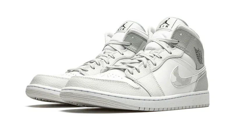 Men's Air Jordan 1 Mid White Camo Shoes