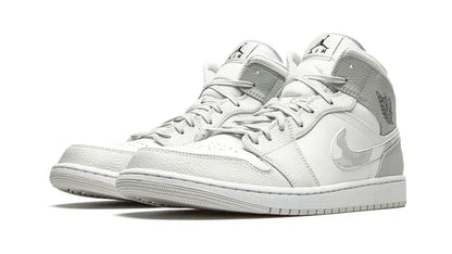 Men's Air Jordan 1 Mid White Camo Shoes