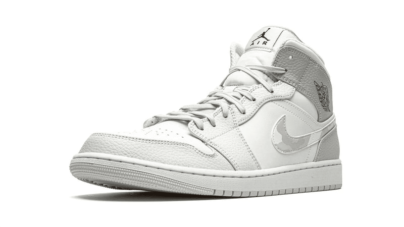 Men's Air Jordan 1 Mid White Camo Shoes