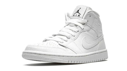 Men's Air Jordan 1 Mid White Snakeskin Shoes