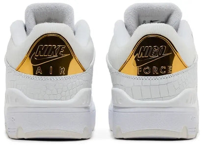 Men's Nigo x Air Force 3 Low SP 'White Metallic Gold' Shoes
