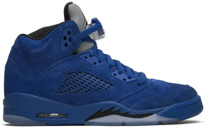Men's Air Jordan 5 Blue Suede Shoes