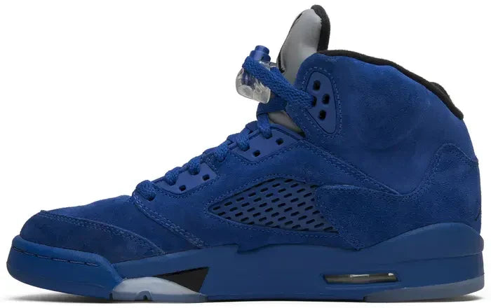 Men's Air Jordan 5 Blue Suede Shoes