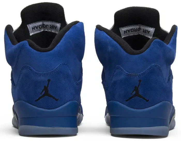 Men's Air Jordan 5 Blue Suede Shoes