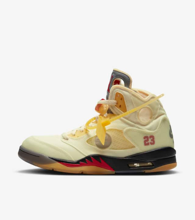 Men's Air Jordan 5 OFF-WHITE x Air Jordan 5 'Sail' Shoes