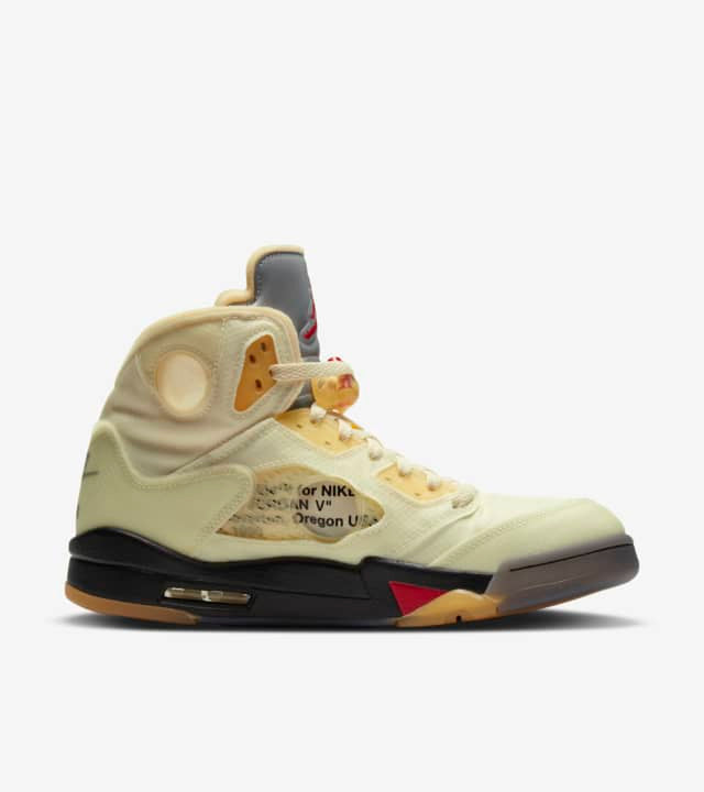 Men's Air Jordan 5 OFF-WHITE x Air Jordan 5 'Sail' Shoes