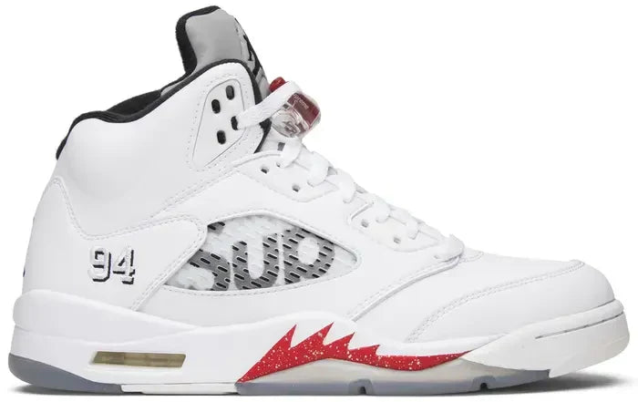 Men's Supreme x Air Jordan 5 Retro 'White' Shoes