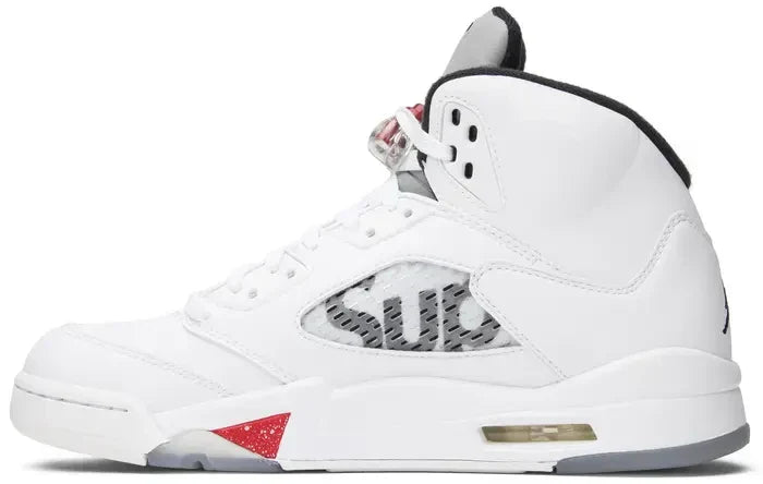 Men's Supreme x Air Jordan 5 Retro 'White' Shoes
