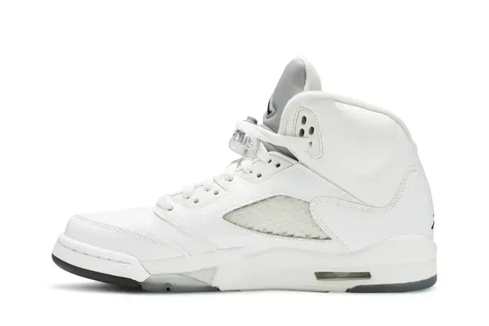 Men's Air Jordan 5 White Metallic Shoes