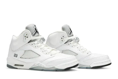 Men's Air Jordan 5 White Metallic Shoes