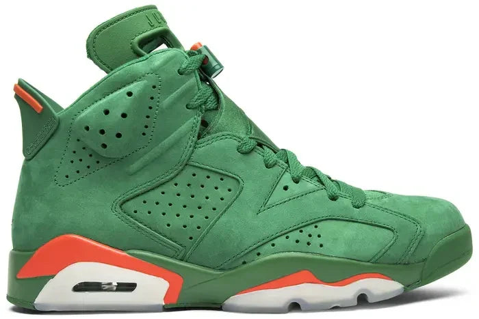 Men's Air Jordan 6 Green Suede Gatorade Shoes