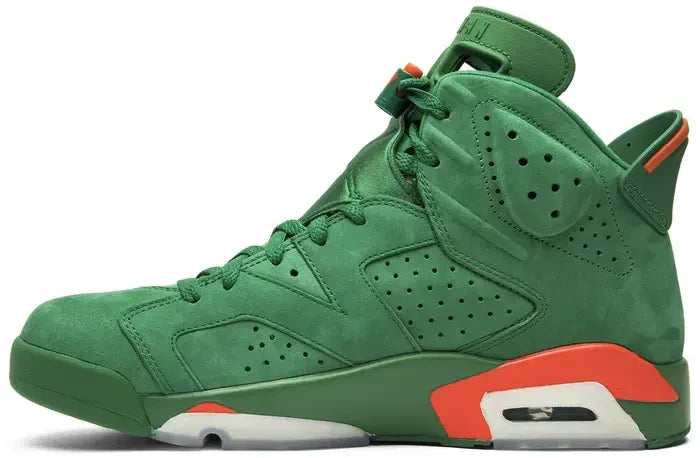 Men's Air Jordan 6 Green Suede Gatorade Shoes