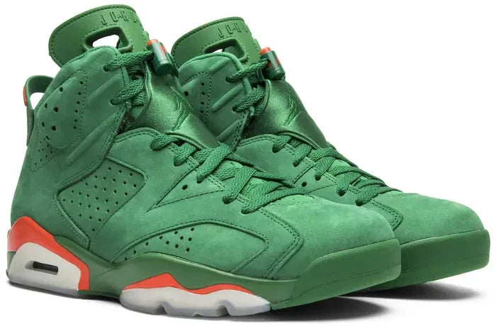 Men's Air Jordan 6 Green Suede Gatorade Shoes