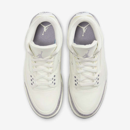 Men's Nike Air Jordan 3 Sail Metallic Silver Shoes