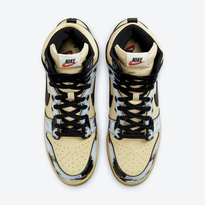 Men's Nike Dunk High Black Acid Wash Shoes