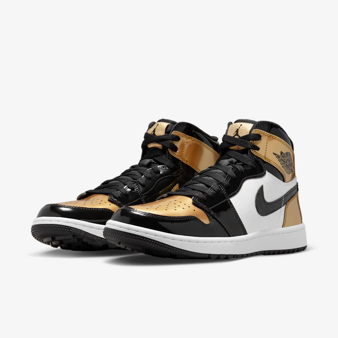 Men's Air Jordan 1 High Golf 'Metallic Gold' Shoes