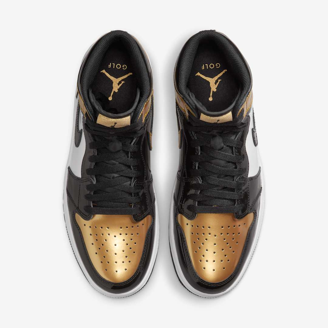 Men's Air Jordan 1 High Golf 'Metallic Gold' Shoes