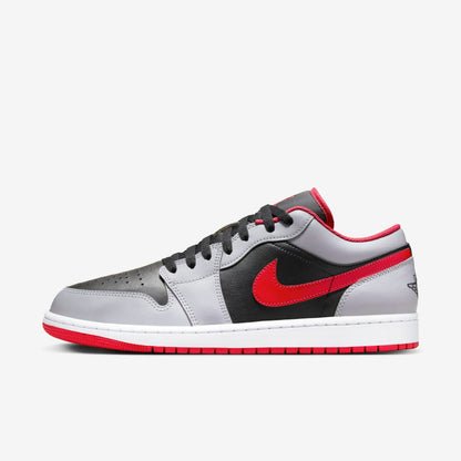 Men's Air Jordan 1 Low 'Black Cement Fire Red' Shoes
