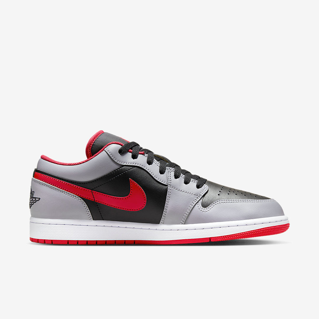 Men's Air Jordan 1 Low 'Black Cement Fire Red' Shoes