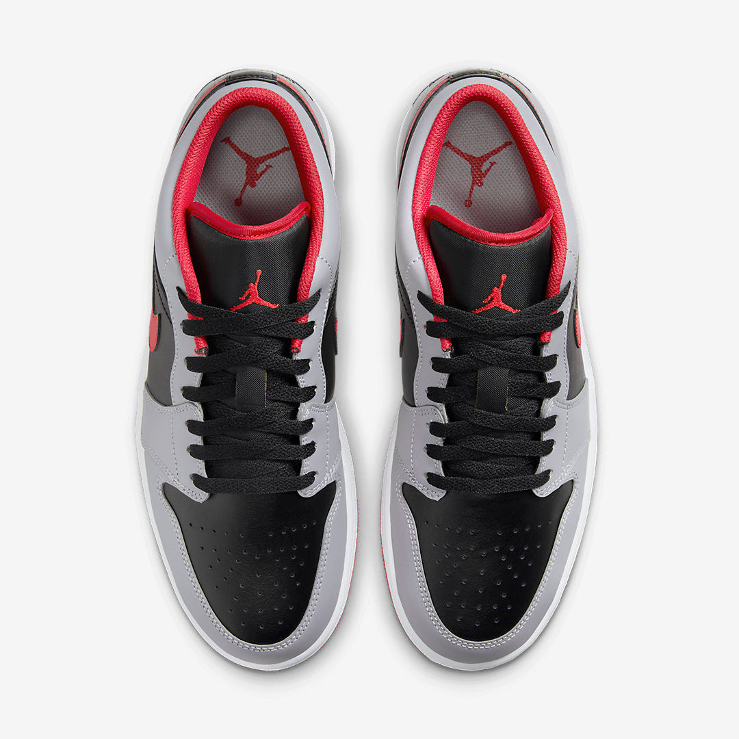Men's Air Jordan 1 Low 'Black Cement Fire Red' Shoes