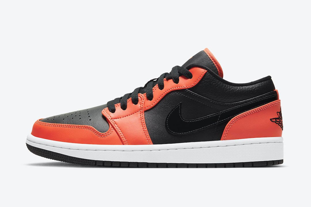 Men's Air Jordan 1 Low 'Black Orange' Shoes