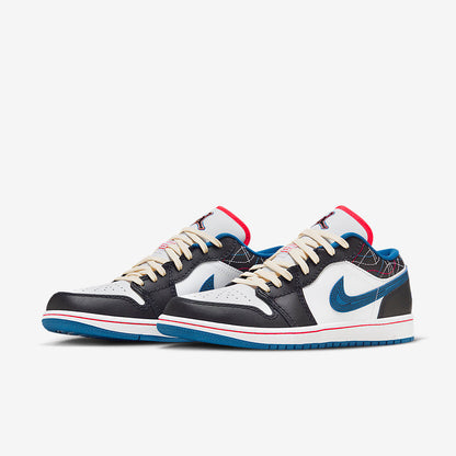Men's Air Jordan 1 Low 'Black Industrial Blue' Shoes