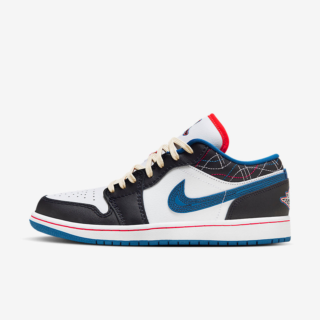 Men's Air Jordan 1 Low 'Black Industrial Blue' Shoes