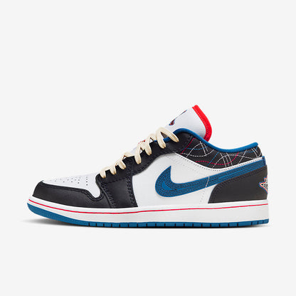 Men's Air Jordan 1 Low 'Black Industrial Blue' Shoes