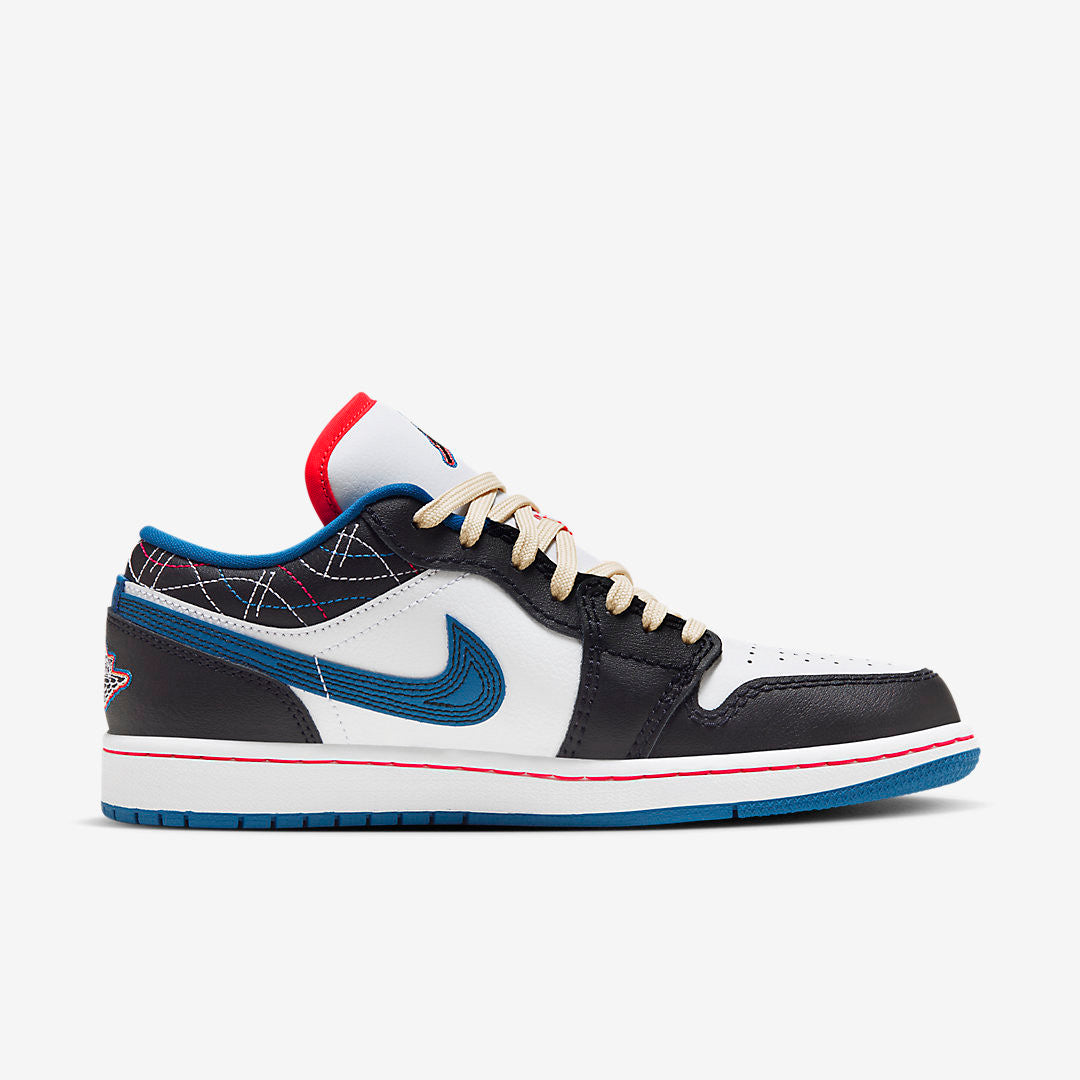 Men's Air Jordan 1 Low 'Black Industrial Blue' Shoes