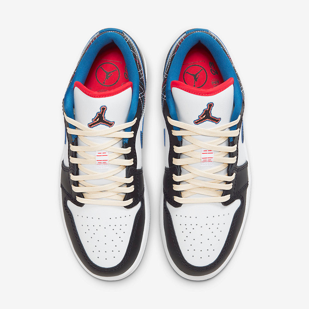 Men's Air Jordan 1 Low 'Black Industrial Blue' Shoes