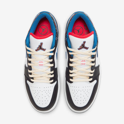 Men's Air Jordan 1 Low 'Black Industrial Blue' Shoes