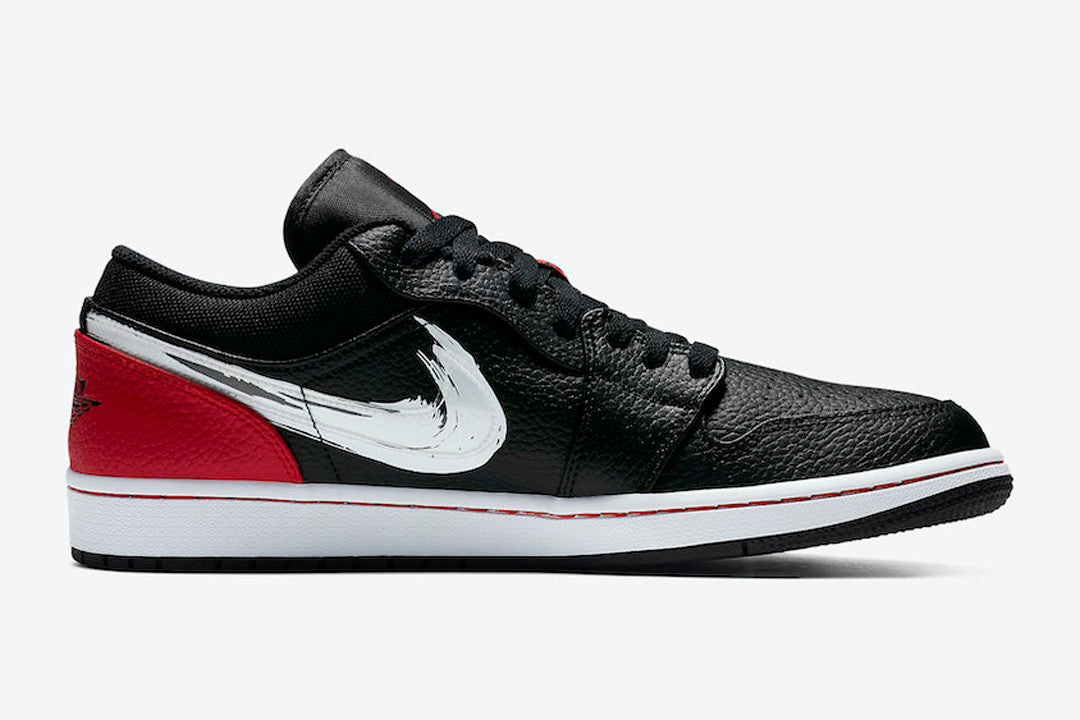 Men's Air Jordan 1 Low 'Brushstroke Swoosh' Shoes