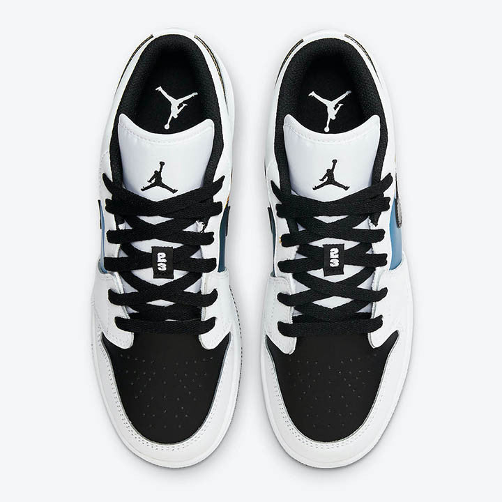 Men's Air Jordan 1 Low 'White Black-Metallic Gold' Shoes